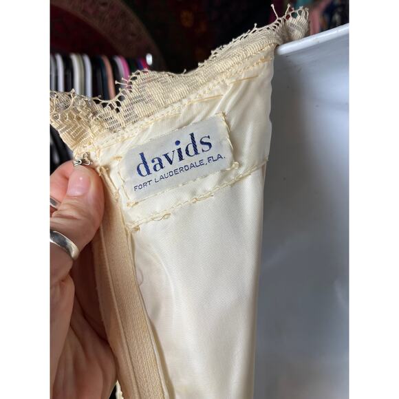 Vintage c. 1970 Emma Domb Boho Mod Prairie Victorian Lace Wedding Dress Davids - Picture 8 of 14